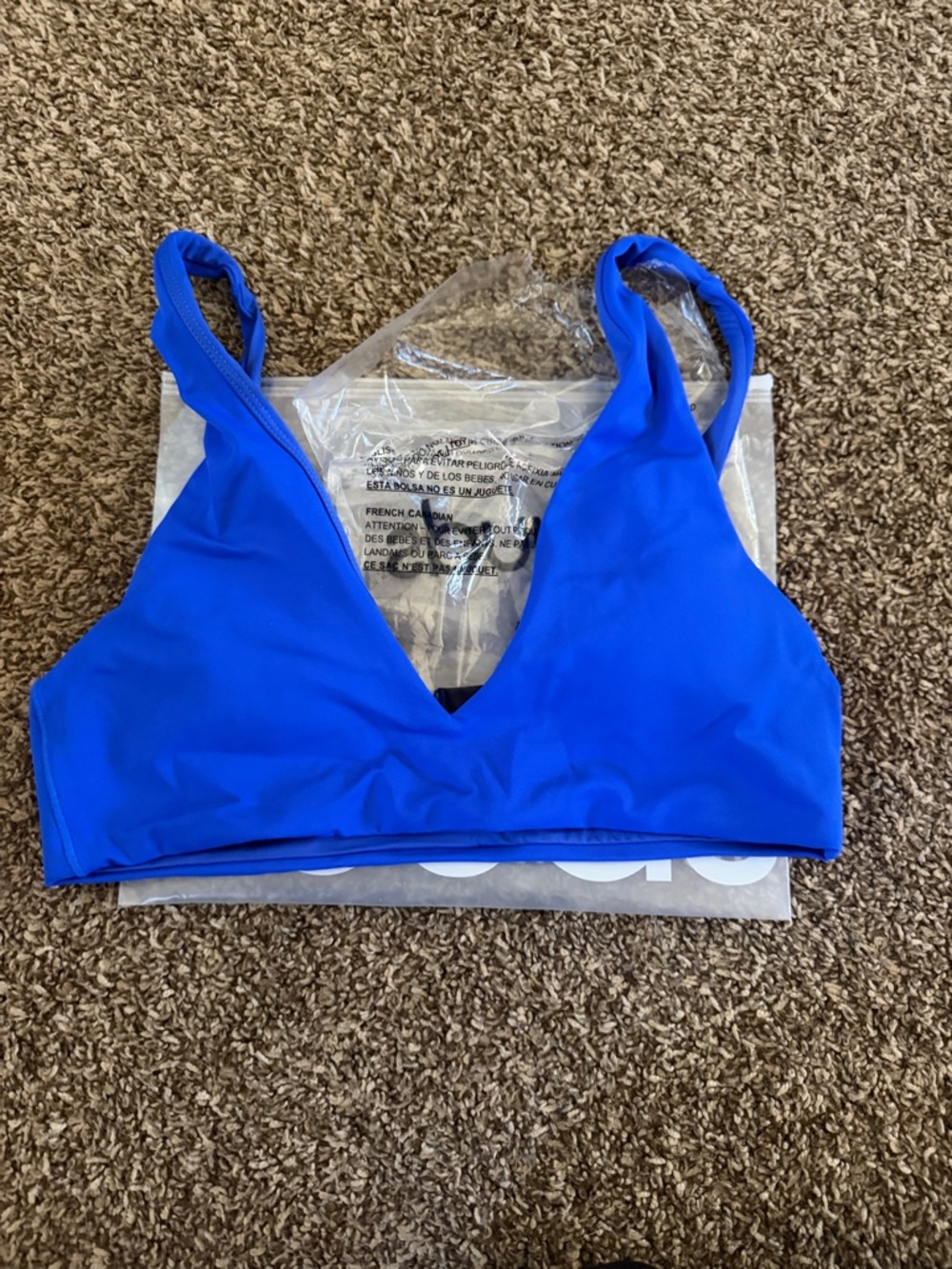 nuuds Royal Blue Triangle Bikini Top